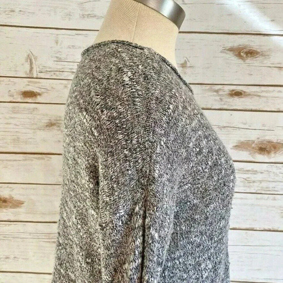 HOLLISTER Women Long Sleeve Pull-Over Boat Neck Gray White Sweater Size Small - Picture 5 of 12